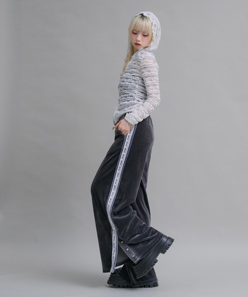 ユニセックス】ベロアトラックパンツ(セットアップ可)（その他パンツ