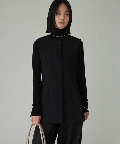 BABYLONE（バビロン）の「【多機能素材】シェイプペプラムジレ（ベスト・レディース・ブラック/グレー・フリー）」の2枚目の写真