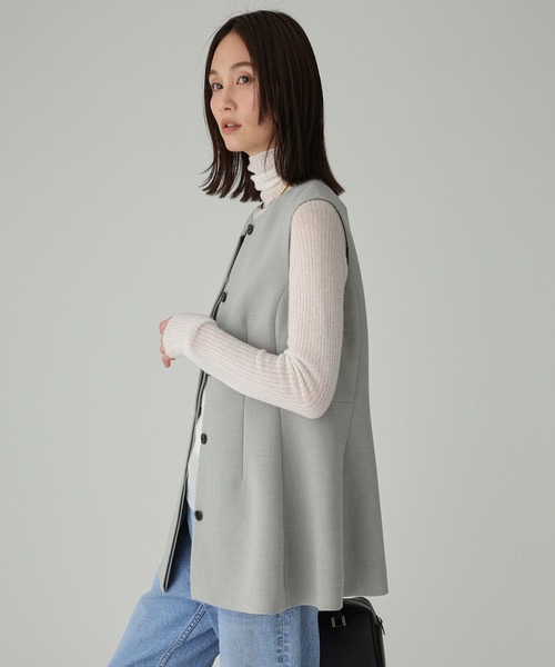 BABYLONE（バビロン）の「【多機能素材】シェイプペプラムジレ（ベスト・レディース・ブラック/グレー・フリー）」の4枚目の写真