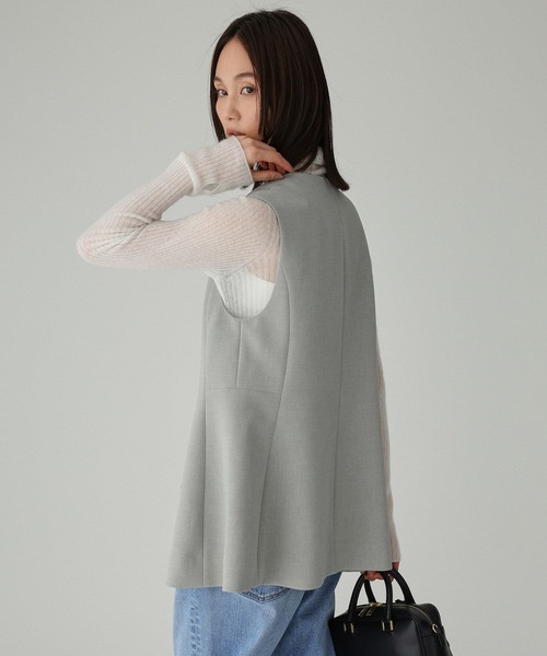 BABYLONE（バビロン）の「【多機能素材】シェイプペプラムジレ（ベスト・レディース・ブラック/グレー・フリー）」の5枚目の写真