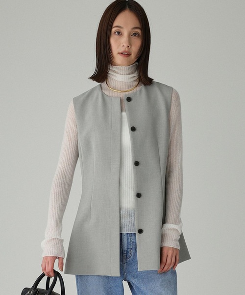 BABYLONE（バビロン）の「【多機能素材】シェイプペプラムジレ（ベスト・レディース・ブラック/グレー・フリー）」の3枚目の写真