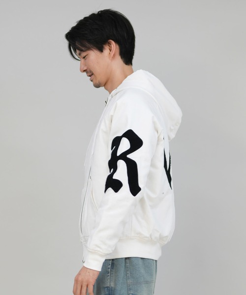 RVCA（ルーカ）の「RVCA/ルーカ WOLDWIDE BK ARCH ZIPHD JK ジャケット BF042-P75（その他アウター・メンズ・ホワイト×ブラック/ブラック×ホワイト・M/L）」の4枚目の写真