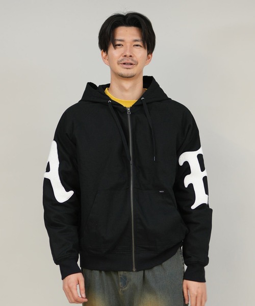 RVCA（ルーカ）の「RVCA/ルーカ WOLDWIDE BK ARCH ZIPHD JK ジャケット BF042-P75（その他アウター・メンズ・ホワイト×ブラック/ブラック×ホワイト・M/L）」の10枚目の写真