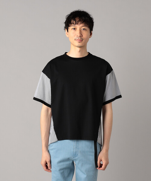 β MEN(ベータメン)の「ストライプ切替 Tシャツ(Tシャツ/カットソー・メンズ・ブラック・M/L)」の5枚目の写真
