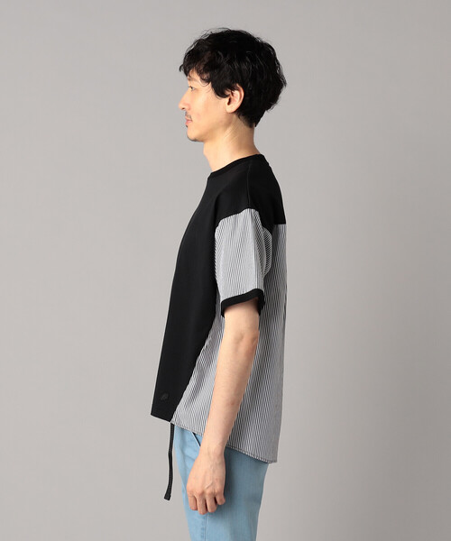 β MEN(ベータメン)の「ストライプ切替 Tシャツ(Tシャツ/カットソー・メンズ・ブラック・M/L)」の6枚目の写真