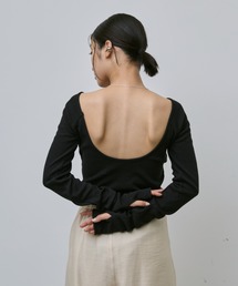 AIC. | 再入荷 パッド付バックオープンアームカバーリブトップス(Tシャツ/カットソー)