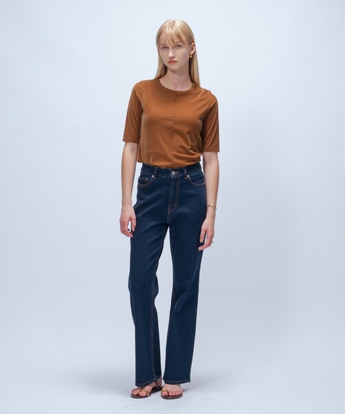 cloenc(クロエンス)の「【手洗い可】フロッキーベロアトップス(Tシャツ/カットソー・レディース・キャメル/オフホワイト/ブラック・02)」の10枚目の写真