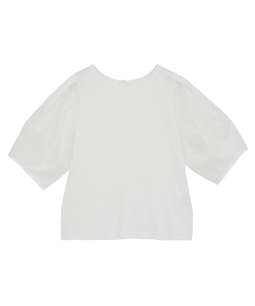 ELENCARE DUE（エレンカーレデュエ）の「・ELENCARE DUE バックZIPハイブリットT（Tシャツ/カットソー・レディース・ブラウン/ブラック/チャコールグレー/オフホワイト・FREE）」の5枚目の写真