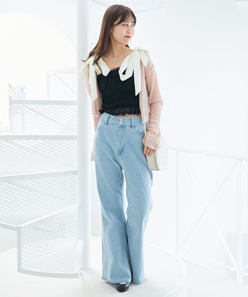 MAJESTIC LEGON（マジェスティックレゴン）の「配色肩リボンビスチェ（キャミソール・レディース・アイボリー/ベージュ系その他2/ブラック・MEDIUM）」の20枚目の写真