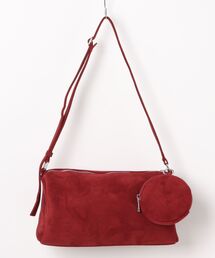 赤 スエード ショルダーバッグ Y'SACCS vous et> フロントポケットショルダー （ショルダー