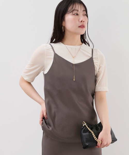 MICA&DEAL（マイカ＆ディール）の「シアーベロアTシャツ（Tシャツ/カットソー・レディース・ブルー/オフホワイト/ブラック/グレイッシュベージュ・FREE）」の9枚目の写真