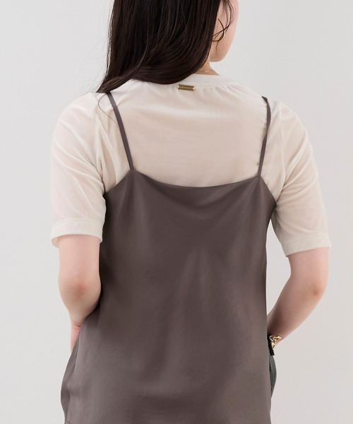 MICA&DEAL（マイカ＆ディール）の「シアーベロアTシャツ（Tシャツ/カットソー・レディース・ブルー/オフホワイト/ブラック/グレイッシュベージュ・FREE）」の12枚目の写真