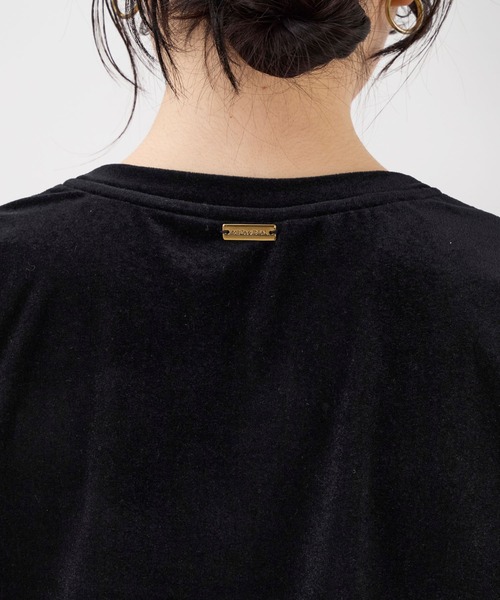 MICA&DEAL（マイカ＆ディール）の「シアーベロアTシャツ（Tシャツ/カットソー・レディース・ブルー/オフホワイト/ブラック/グレイッシュベージュ・FREE）」の20枚目の写真