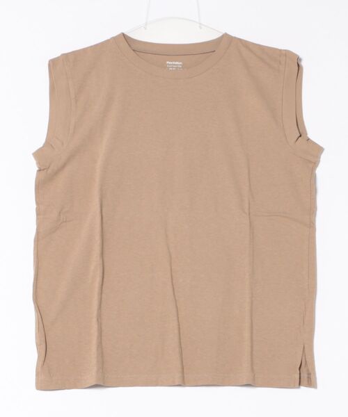 Plantation（プランテーション）の「アンディコットンⅡ / カットソー / (O)（ベスト・レディース・ライトブラウン/イエロー・M size）」の2枚目の写真