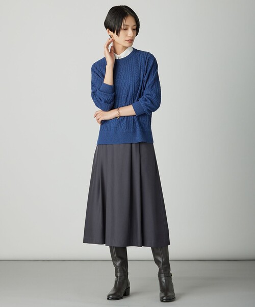 J.PRESS(ジェイプレス)の「CUPRAツイル タック スカート(スカート・レディース・ブラウン系/グレー系・T17/T15/T13)」の8枚目の写真