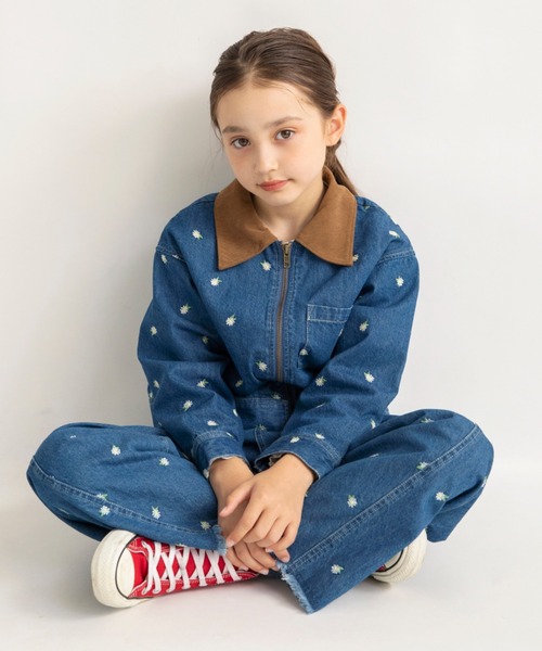 セール】【Ou? by EDWIN】フラワー刺繍デニムジャケット（デニム