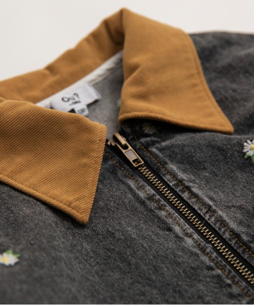 EDWIN（エドウィン）の「【Ou? by EDWIN】フラワー刺繍デニムジャケット（デニムジャケット・キッズ・ブラック/ブルー・140/150/110/100/90/120/130）」の10枚目の写真