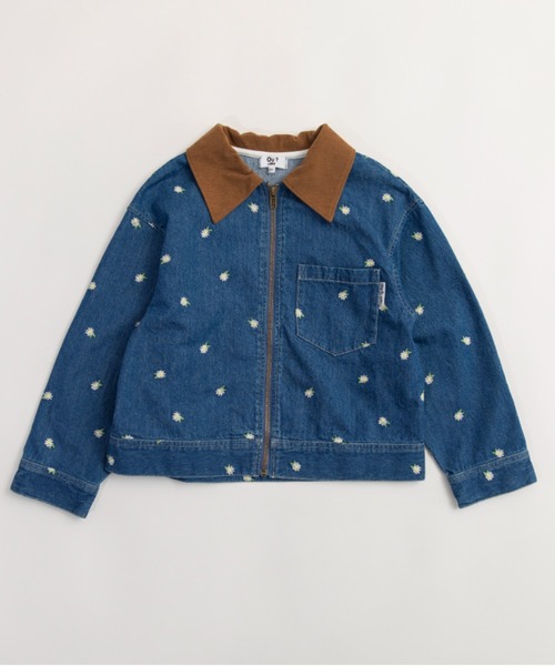 セール】【Ou? by EDWIN】フラワー刺繍デニムジャケット（デニム