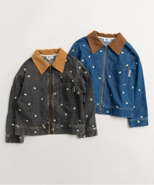 EDWIN（エドウィン）の「【Ou? by EDWIN】フラワー刺繍デニムジャケット（デニムジャケット・キッズ・ブラック/ブルー・140/150/110/100/90/120/130）」の11枚目の写真