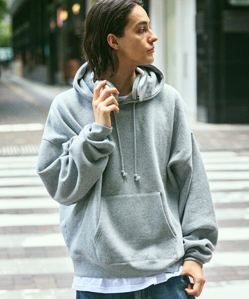 BLK グレー フード付きウェア 2WAYオーバーサイズフード付きパーカー | ファッション通販