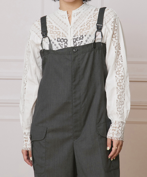 IENA LA BOUCLE（イエナラブークル）の「IENA LA BOUCLE マニーレースブラウス（シャツ/ブラウス・レディース・ブラウン/ホワイト・FREE）」の5枚目の写真