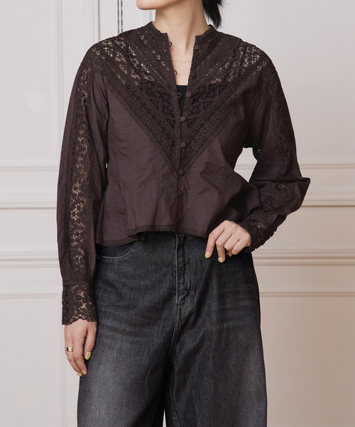 セール】IENA LA BOUCLE マニーレースブラウス（シャツ/ブラウス