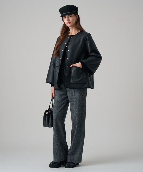ANAYI(アナイ)の「【セットアップ対応商品】ウールシルクツイードワイドパンツ(その他パンツ・レディース・ブラック/ブラウン・38/36)」の7枚目の写真