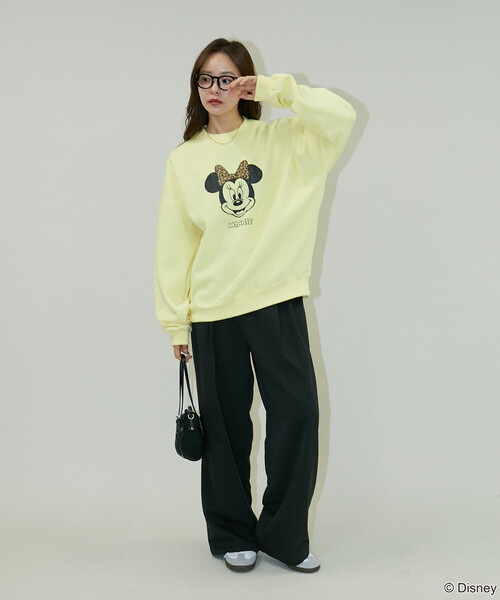 Disney（ディズニー）の「PUBLUX/パブリュクス 別注 MINNIE MOUSE GRAPHIC SWEAT/ミニーマウスプリントスウェット(限定展開)（スウェット・メンズ・レモンイエロー/サックスブルー/ライトグレー・SMALL/MEDIUM/LARGE）」の17枚目の写真