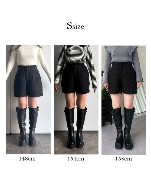 prose verse(プロズヴェール)の「ラメツイードショートパンツ(その他パンツ・レディース・ブラック・LARGE/MEDIUM/SMALL)」の2枚目の写真