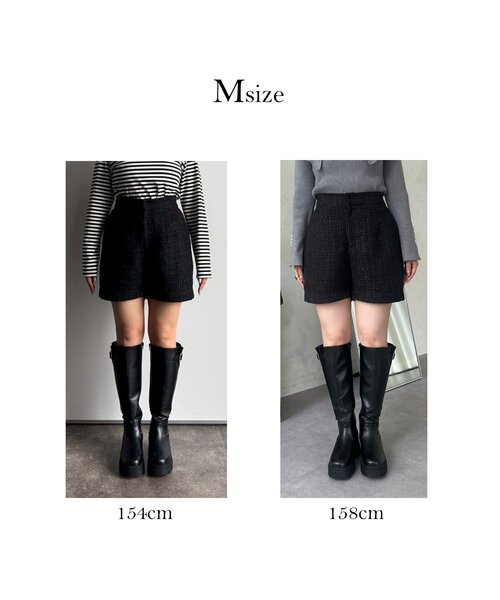 prose verse(プロズヴェール)の「ラメツイードショートパンツ(その他パンツ・レディース・ブラック・LARGE/MEDIUM/SMALL)」の3枚目の写真