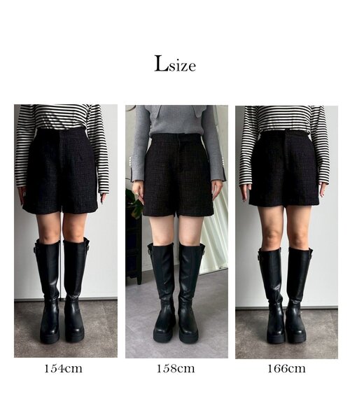 prose verse(プロズヴェール)の「ラメツイードショートパンツ(その他パンツ・レディース・ブラック・LARGE/MEDIUM/SMALL)」の4枚目の写真