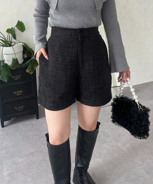 prose verse(プロズヴェール)の「ラメツイードショートパンツ(その他パンツ・レディース・ブラック・LARGE/MEDIUM/SMALL)」の6枚目の写真