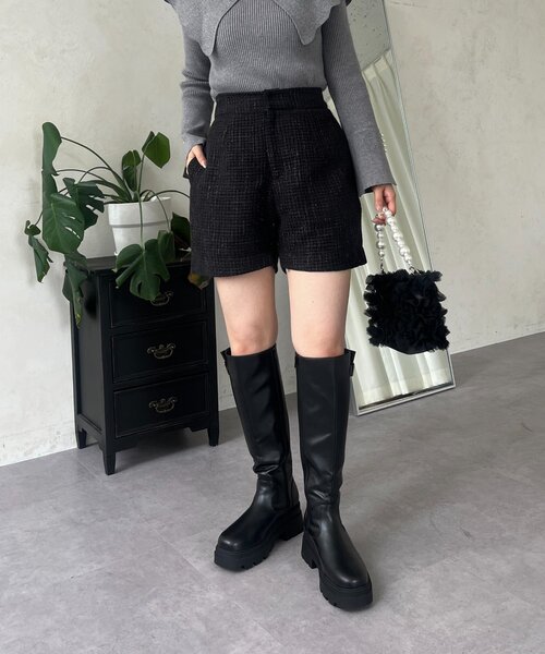 prose verse(プロズヴェール)の「ラメツイードショートパンツ(その他パンツ・レディース・ブラック・LARGE/MEDIUM/SMALL)」の8枚目の写真