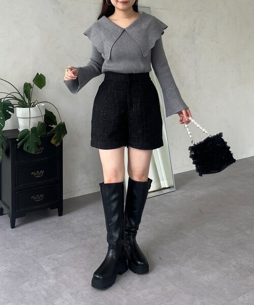 prose verse(プロズヴェール)の「ラメツイードショートパンツ(その他パンツ・レディース・ブラック・LARGE/MEDIUM/SMALL)」の11枚目の写真