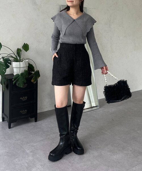 prose verse(プロズヴェール)の「ラメツイードショートパンツ(その他パンツ・レディース・ブラック・LARGE/MEDIUM/SMALL)」の12枚目の写真