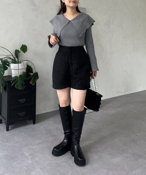 prose verse(プロズヴェール)の「ラメツイードショートパンツ(その他パンツ・レディース・ブラック・LARGE/MEDIUM/SMALL)」の14枚目の写真