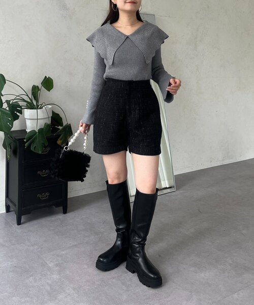 prose verse(プロズヴェール)の「ラメツイードショートパンツ(その他パンツ・レディース・ブラック・LARGE/MEDIUM/SMALL)」の15枚目の写真