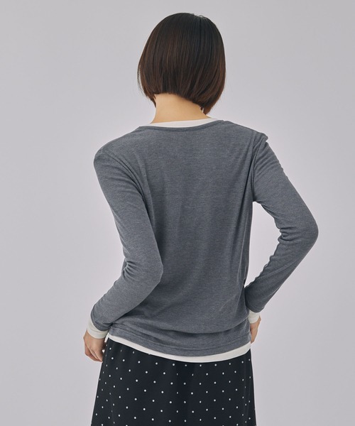 Unblend】2ピースセット ヘンリーネック/クルーネック レイヤードロンT