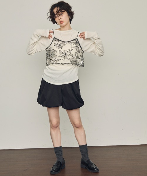 Trish(トリッシュ)の「バルーンミニパンツ(その他パンツ・レディース・アイボリー/ブラック・MEDIUM)」の6枚目の写真