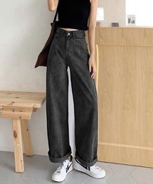 ハイウエストストレートデニム