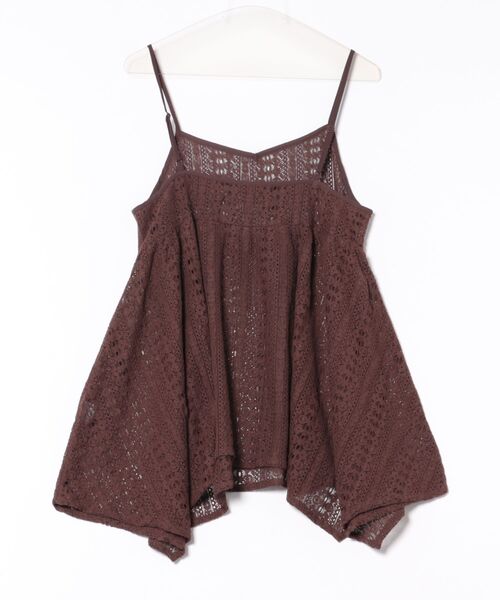 Honeys（ハニーズ）の「レースキャミチュニック（キャミソール・レディース・ブラック/アイボリー/ブラウン・LL/L/M）」の5枚目の写真