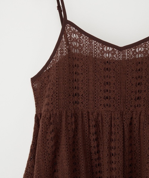 Honeys（ハニーズ）の「レースキャミチュニック（キャミソール・レディース・ブラック/アイボリー/ブラウン・LL/L/M）」の15枚目の写真