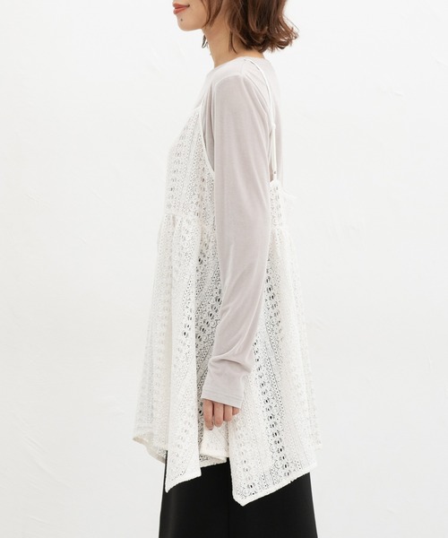 Honeys（ハニーズ）の「レースキャミチュニック（キャミソール・レディース・ブラック/アイボリー/ブラウン・LL/L/M）」の17枚目の写真