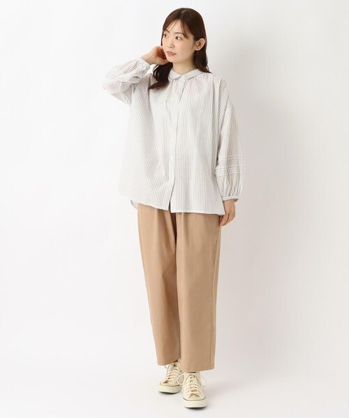 one'sterrace（ワンズテラス）の「袖ピンタック入りブラウス（シャツ/ブラウス・レディース・オリーブ系3/ブラック系8/アイボリー系8・02）」の12枚目の写真