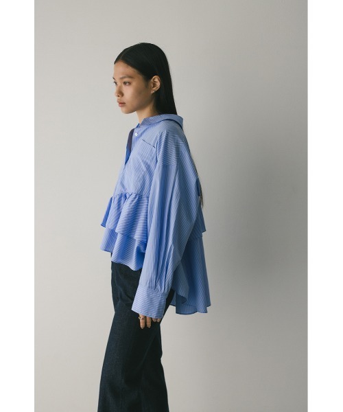 STYLEMIXER（スタイルミキサー）の「ティアードフリルシャツ（シャツ/ブラウス・レディース・ホワイト/ベージュ系その他/ブルー系その他・FREE）」の8枚目の写真
