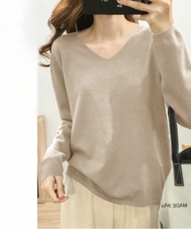 Beststore（ベストストア）の「【12色展開】”春ニットソー” 長袖 Vネックニットプルオーバー（ニット/セーター）」