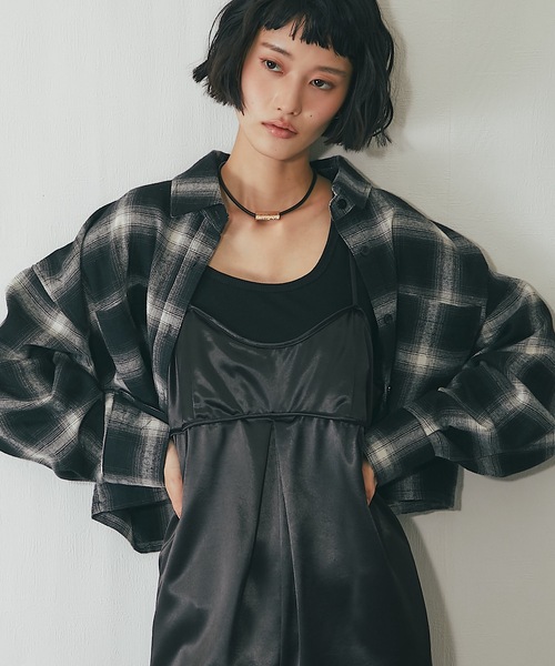 先染めビエラチェックショート丈シャツ（シャツ/ブラウス