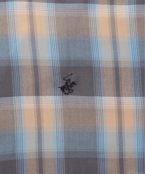 ALWAYS GOOD TIME(オルウェイズグッドタイム)の「【BEVERLY HILLS POLO CLUB/ビバリーヒルズポロクラブ】TRルーズチェック柄長袖シャツ(シャツ/ブラウス・レディース・オレンジ/イエロー/グリーン/グレー/サックスブルー/ブラック・MEDIUM)」の7枚目の写真