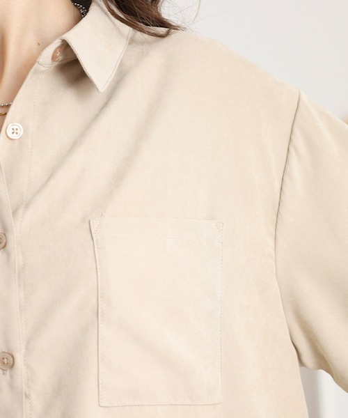 セール】mitis ピーチ起毛袖ボリュームシャツワンピース（シャツ