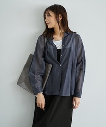 STYLE DELI（スタイルデリ）の「袖ハギ微光沢シアーシャツ（シャツ/ブラウス）」
